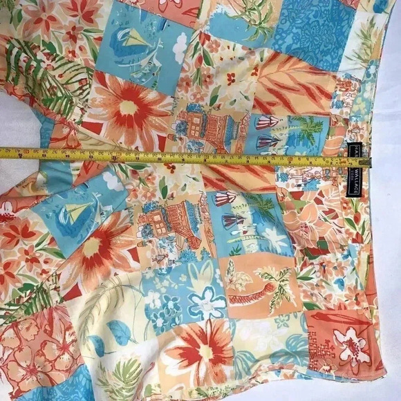 Harris Wallace New York Women's Size 14 Patchwork Capri Pants Summer Ankle Pants - Picture 8 of 10